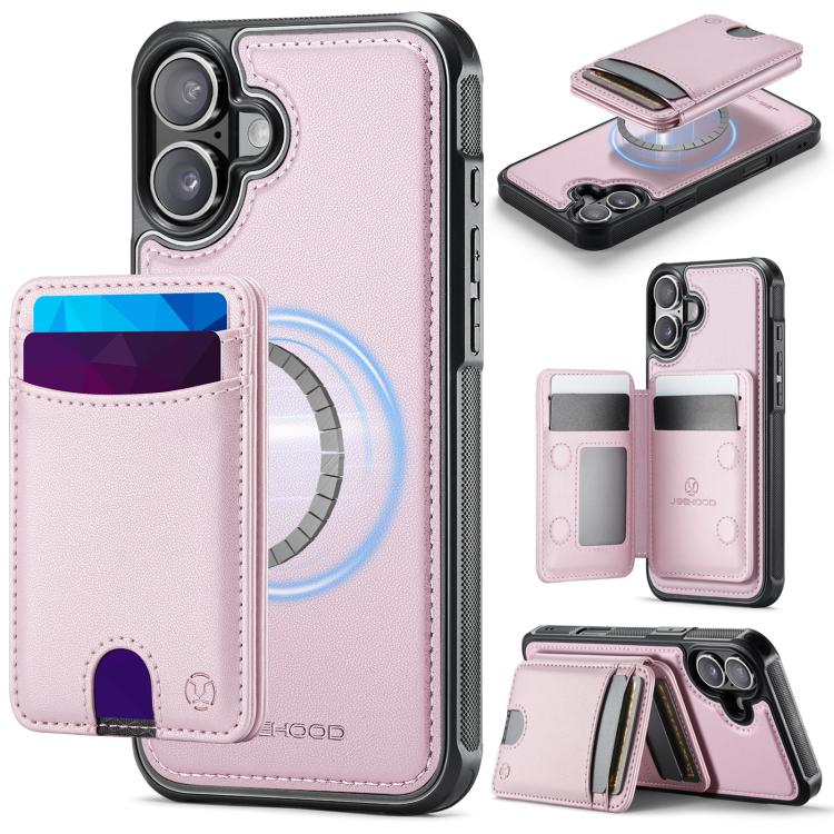 JEEHOOD J10 Flip Card Bag MagSafe Split RFID Leather Phone Case, For iPhone 17 Pro, For iPhone 17, For iPhone Air, For iPhone 16 Pro Max