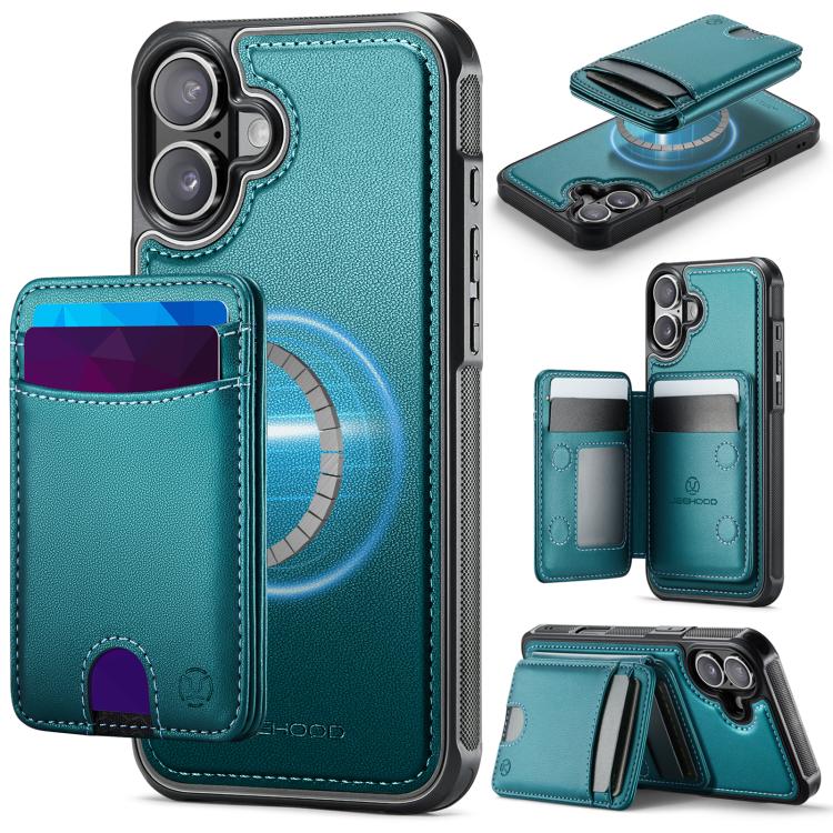 JEEHOOD J10 Flip Card Bag MagSafe Split RFID Leather Phone Case, For iPhone 17 Pro, For iPhone 17, For iPhone Air, For iPhone 16 Pro Max