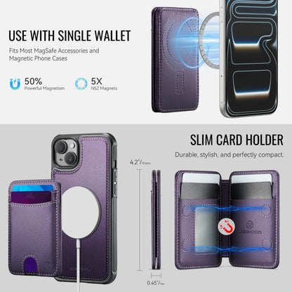 JEEHOOD J10 Flip Card Bag MagSafe Split RFID Leather Phone Case, For iPhone 14, For iPhone 14 Pro, For iPhone 14 Pro Max, For iPhone 13 Pro Max