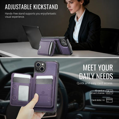 JEEHOOD J10 Flip Card Bag MagSafe Split RFID Leather Phone Case, For iPhone 14, For iPhone 14 Pro, For iPhone 14 Pro Max, For iPhone 13 Pro Max
