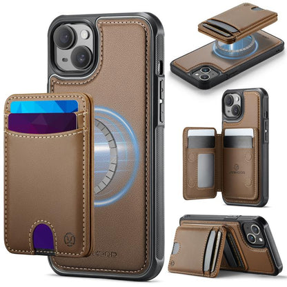 JEEHOOD J10 Flip Card Bag MagSafe Split RFID Leather Phone Case, For iPhone 14, For iPhone 14 Pro, For iPhone 14 Pro Max, For iPhone 13 Pro Max