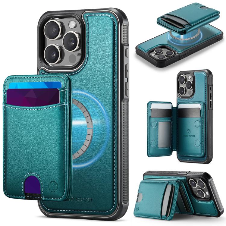 JEEHOOD J10 Flip Card Bag MagSafe Split RFID Leather Phone Case, For iPhone 14, For iPhone 14 Pro, For iPhone 14 Pro Max, For iPhone 13 Pro Max