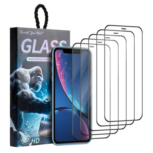 5pcs / Pack Do As You Wish Silk Screen Printed HD Tempered Glass Film, For iPhone 11 / XR, For iPhone 11 Pro / XS / X