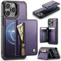 JEEHOOD J12 Exquisite RFID MagSafe Zipper Card Bag Phone Case, For iPhone 15 Pro, For iPhone 14 Pro, For iPhone 14 Pro Max, For iPhone 13 Pro Max