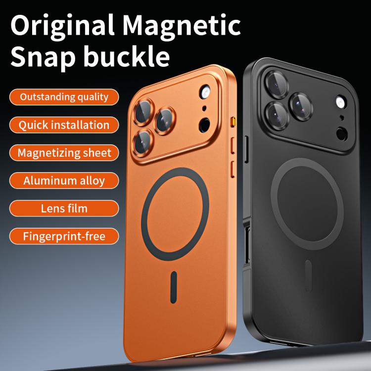 Spring Buckle MagSafe Magnetic Metal Phone Case, For iPhone 17 Pro Max, For iPhone 17 Pro, For iPhone 17, For iPhone Air