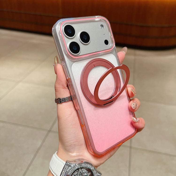 Transparent Gradient 360 Degree Rotation Holder MagSafe Phone Case, For iPhone 17 Pro Max, For iPhone 17 Pro, For iPhone 17, For iPhone Air, For iPhone 16 Pro Max, For iPhone 16 Pro