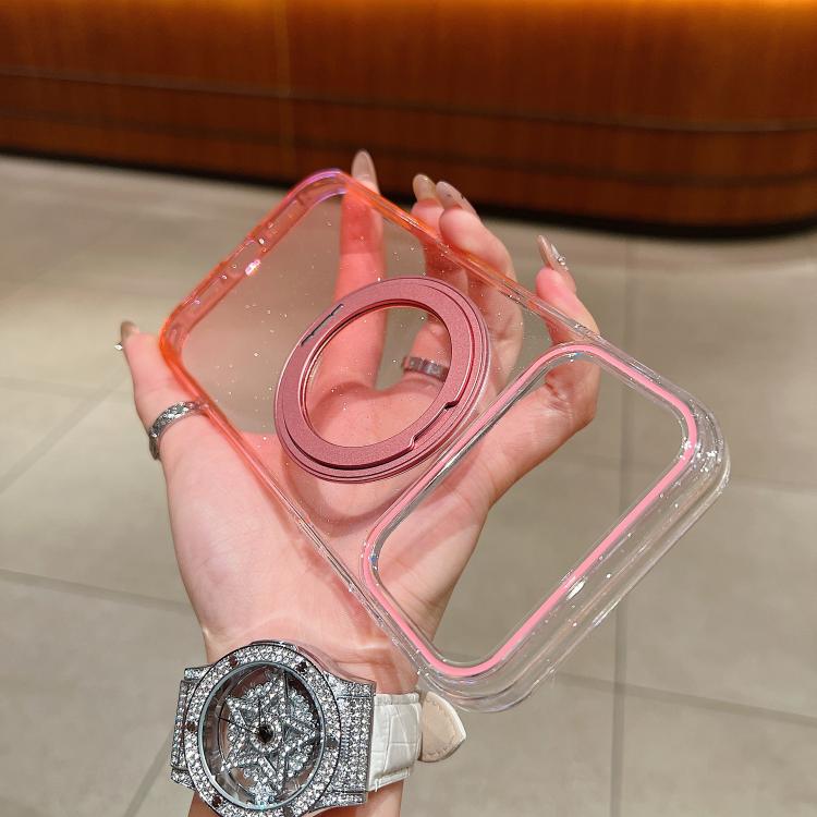 Transparent Gradient 360 Degree Rotation Holder MagSafe Phone Case, For iPhone 17 Pro Max, For iPhone 17 Pro, For iPhone 17, For iPhone Air, For iPhone 16 Pro Max, For iPhone 16 Pro