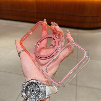 Transparent Gradient 360 Degree Rotation Holder MagSafe Phone Case, For iPhone 18 Pro / 17 Pro, For iPhone 18 Pro Max / 17 Pro Max, For iPhone 17, For iPhone Air, For iPhone 16 Pro Max, For iPhone 16 Pro