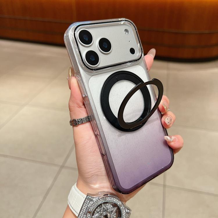 Transparent Gradient 360 Degree Rotation Holder MagSafe Phone Case, For iPhone 18 Pro / 17 Pro, For iPhone 18 Pro Max / 17 Pro Max, For iPhone 17, For iPhone Air, For iPhone 16 Pro Max, For iPhone 16 Pro