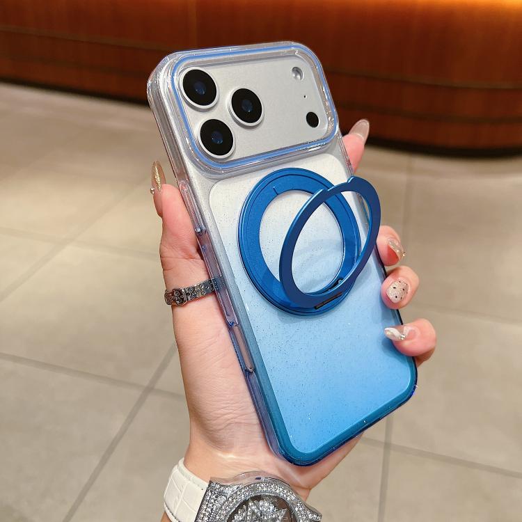 Transparent Gradient 360 Degree Rotation Holder MagSafe Phone Case, For iPhone 18 Pro / 17 Pro, For iPhone 18 Pro Max / 17 Pro Max, For iPhone 17, For iPhone Air, For iPhone 16 Pro Max, For iPhone 16 Pro