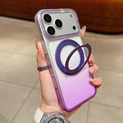 Transparent Gradient 360 Degree Rotation Holder MagSafe Phone Case, For iPhone 18 Pro / 17 Pro, For iPhone 18 Pro Max / 17 Pro Max, For iPhone 17, For iPhone Air, For iPhone 16 Pro Max, For iPhone 16 Pro