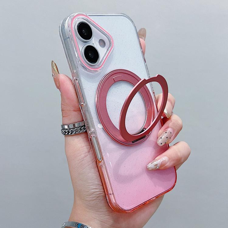 Transparent Gradient 360 Degree Rotation Holder MagSafe Phone Case, For iPhone 17 Pro Max, For iPhone 17 Pro, For iPhone 17, For iPhone Air, For iPhone 16 Pro Max, For iPhone 16 Pro