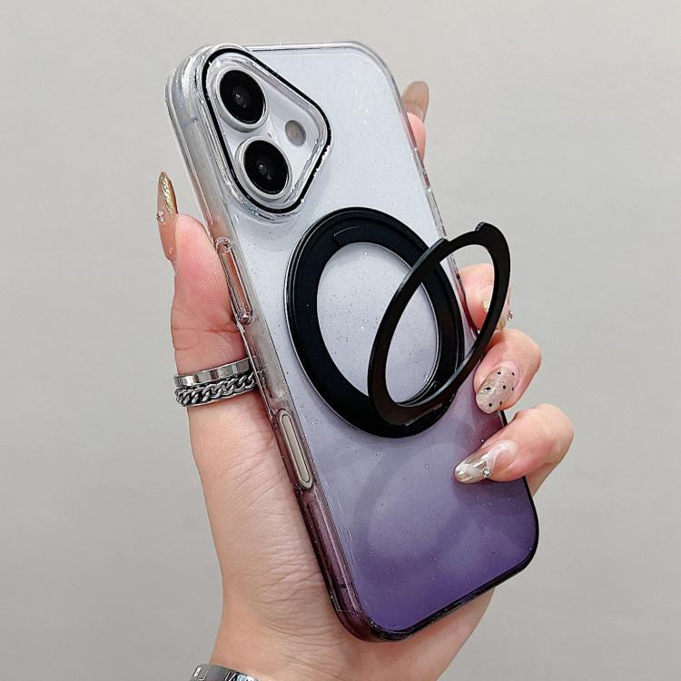 Transparent Gradient 360 Degree Rotation Holder MagSafe Phone Case, For iPhone 18 Pro / 17 Pro, For iPhone 18 Pro Max / 17 Pro Max, For iPhone 17, For iPhone Air, For iPhone 16 Pro Max, For iPhone 16 Pro