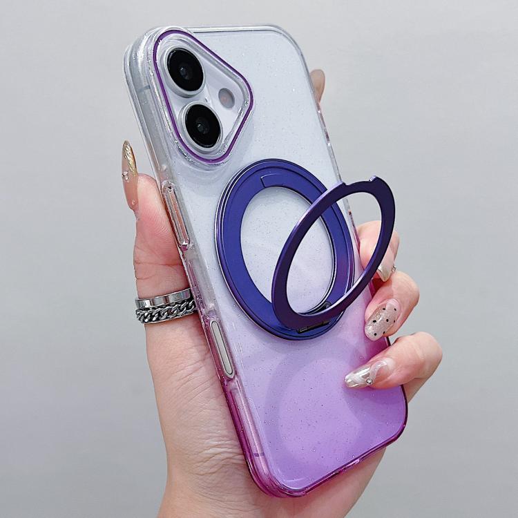 Transparent Gradient 360 Degree Rotation Holder MagSafe Phone Case, For iPhone 18 Pro / 17 Pro, For iPhone 18 Pro Max / 17 Pro Max, For iPhone 17, For iPhone Air, For iPhone 16 Pro Max, For iPhone 16 Pro
