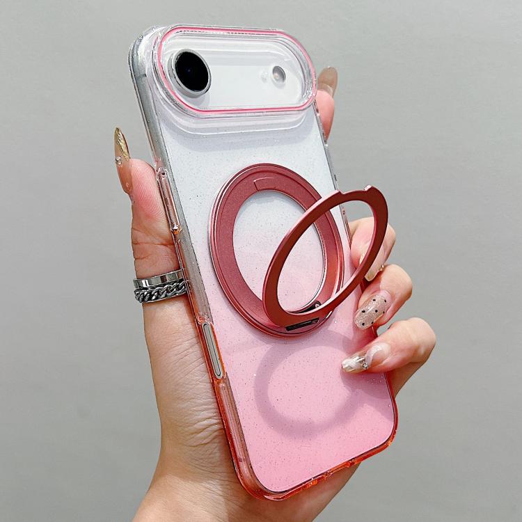 Transparent Gradient 360 Degree Rotation Holder MagSafe Phone Case, For iPhone 17 Pro Max, For iPhone 17 Pro, For iPhone 17, For iPhone Air, For iPhone 16 Pro Max, For iPhone 16 Pro