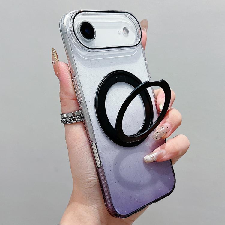 Transparent Gradient 360 Degree Rotation Holder MagSafe Phone Case, For iPhone 17 Pro Max, For iPhone 17 Pro, For iPhone 17, For iPhone Air, For iPhone 16 Pro Max, For iPhone 16 Pro