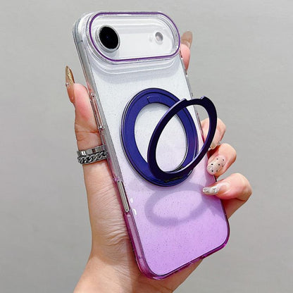 Transparent Gradient 360 Degree Rotation Holder MagSafe Phone Case, For iPhone 18 Pro / 17 Pro, For iPhone 18 Pro Max / 17 Pro Max, For iPhone 17, For iPhone Air, For iPhone 16 Pro Max, For iPhone 16 Pro
