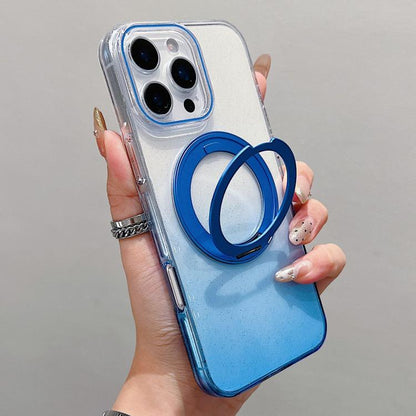 Transparent Gradient 360 Degree Rotation Holder MagSafe Phone Case, For iPhone 18 Pro / 17 Pro, For iPhone 18 Pro Max / 17 Pro Max, For iPhone 17, For iPhone Air, For iPhone 16 Pro Max, For iPhone 16 Pro