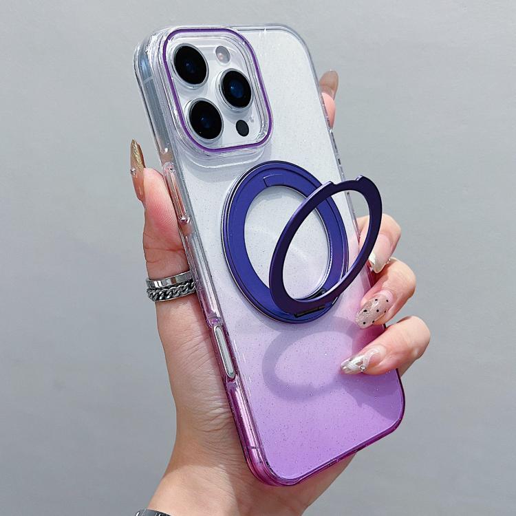 Transparent Gradient 360 Degree Rotation Holder MagSafe Phone Case, For iPhone 17 Pro Max, For iPhone 17 Pro, For iPhone 17, For iPhone Air, For iPhone 16 Pro Max, For iPhone 16 Pro