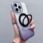Transparent Gradient 360 Degree Rotation Holder MagSafe Phone Case, For iPhone 18 Pro / 17 Pro, For iPhone 18 Pro Max / 17 Pro Max, For iPhone 17, For iPhone Air, For iPhone 16 Pro Max, For iPhone 16 Pro