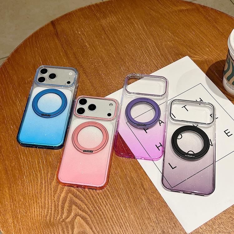 Transparent Gradient 360 Degree Rotation Holder MagSafe Phone Case, For iPhone 17 Pro Max, For iPhone 17 Pro, For iPhone 17, For iPhone Air, For iPhone 16 Pro Max, For iPhone 16 Pro