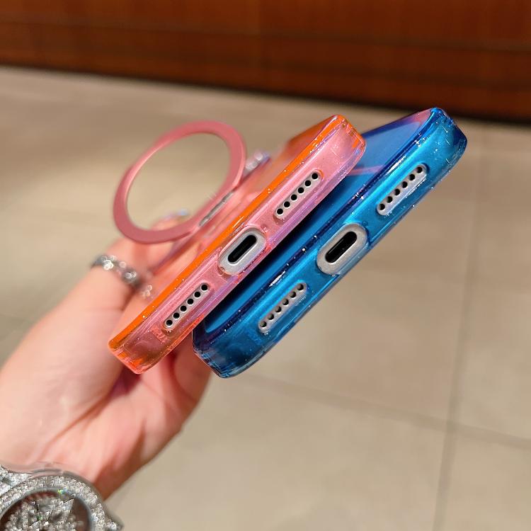 Transparent Gradient 360 Degree Rotation Holder MagSafe Phone Case, For iPhone 17 Pro Max, For iPhone 17 Pro, For iPhone 17, For iPhone Air, For iPhone 16 Pro Max, For iPhone 16 Pro