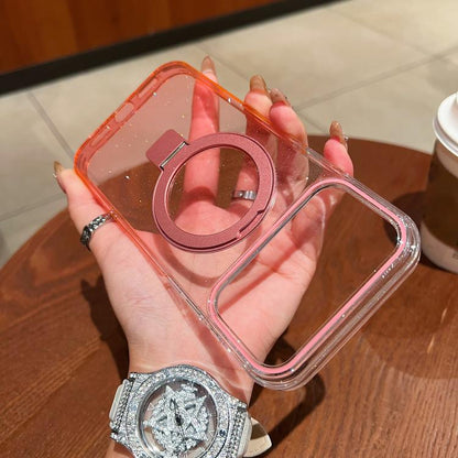 Transparent Gradient Metal Ring Holder MagSafe Phone Case, For iPhone 18 Pro / 17 Pro, For iPhone 18 Pro Max / 17 Pro Max, For iPhone 17, For iPhone Air