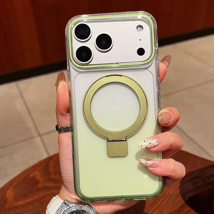 Transparent Gradient Metal Ring Holder MagSafe Phone Case, For iPhone 18 Pro / 17 Pro, For iPhone 18 Pro Max / 17 Pro Max, For iPhone 17, For iPhone Air