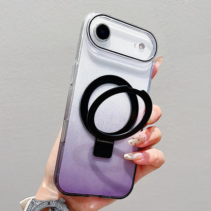Transparent Gradient Metal Ring Holder MagSafe Phone Case, For iPhone 18 Pro / 17 Pro, For iPhone 18 Pro Max / 17 Pro Max, For iPhone 17, For iPhone Air
