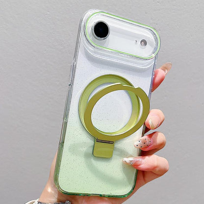 Transparent Gradient Metal Ring Holder MagSafe Phone Case, For iPhone 18 Pro / 17 Pro, For iPhone 18 Pro Max / 17 Pro Max, For iPhone 17, For iPhone Air
