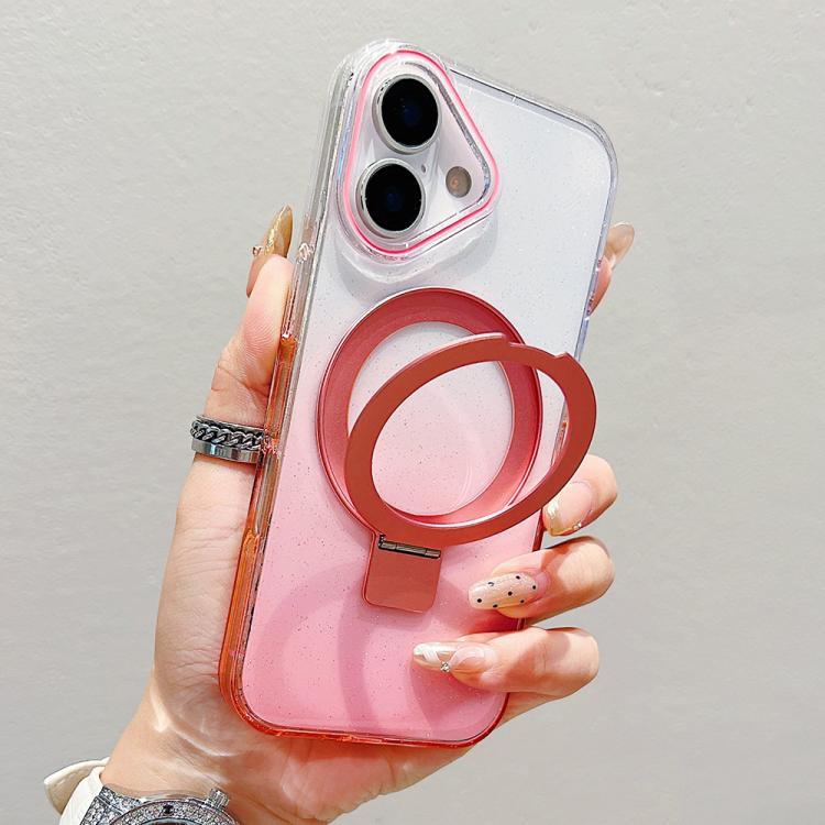 Transparent Gradient Metal Ring Holder MagSafe Phone Case, For iPhone 18 Pro / 17 Pro, For iPhone 18 Pro Max / 17 Pro Max, For iPhone 17, For iPhone Air