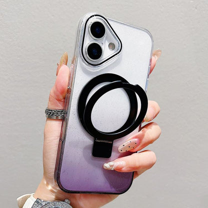 Transparent Gradient Metal Ring Holder MagSafe Phone Case, For iPhone 18 Pro / 17 Pro, For iPhone 18 Pro Max / 17 Pro Max, For iPhone 17, For iPhone Air