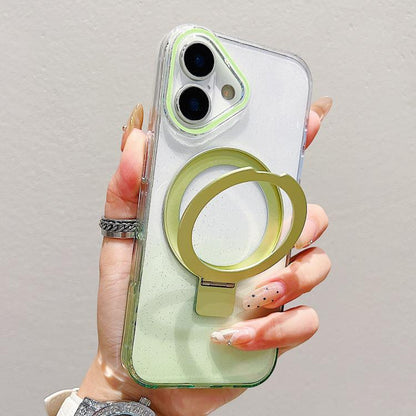 Transparent Gradient Metal Ring Holder MagSafe Phone Case, For iPhone 18 Pro / 17 Pro, For iPhone 18 Pro Max / 17 Pro Max, For iPhone 17, For iPhone Air
