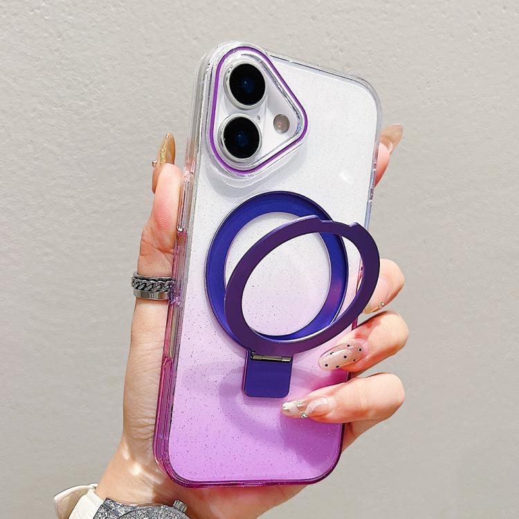 Transparent Gradient Metal Ring Holder MagSafe Phone Case, For iPhone 18 Pro / 17 Pro, For iPhone 18 Pro Max / 17 Pro Max, For iPhone 17, For iPhone Air