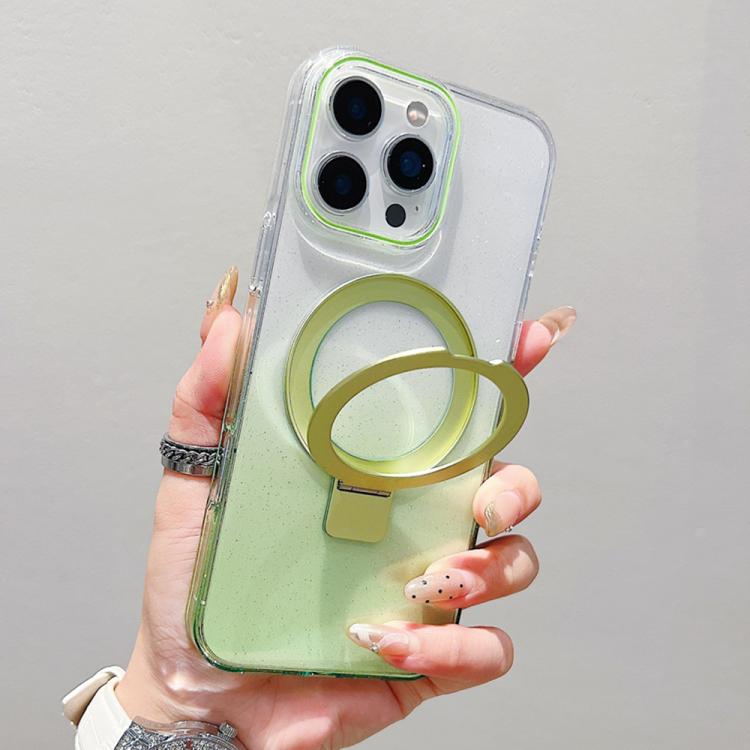 Transparent Gradient Metal Ring Holder MagSafe Phone Case, For iPhone 16 Pro Max, For iPhone 16 Pro, For iPhone 16 Plus, For iPhone 16