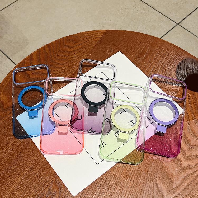 Transparent Gradient Metal Ring Holder MagSafe Phone Case, For iPhone 18 Pro / 17 Pro, For iPhone 18 Pro Max / 17 Pro Max, For iPhone 17, For iPhone Air