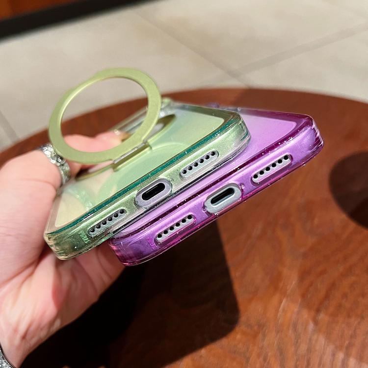 Transparent Gradient Metal Ring Holder MagSafe Phone Case, For iPhone 18 Pro / 17 Pro, For iPhone 18 Pro Max / 17 Pro Max, For iPhone 17, For iPhone Air