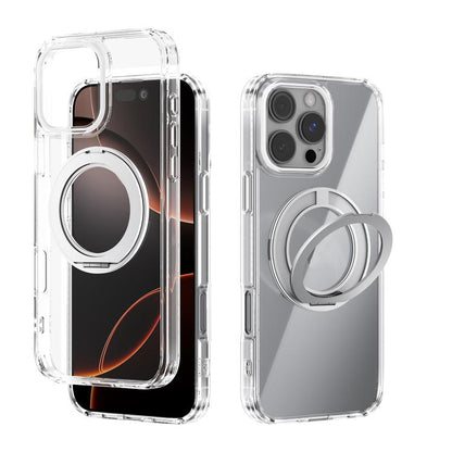 ABEEL MagSafe Q-LUCK Pivot Bracket Transparent Phone Case, For iPhone 16 Pro Max, For iPhone 16 Pro, For iPhone 16 Plus, For iPhone 16