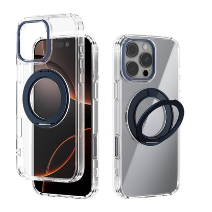 ABEEL MagSafe Q-LUCK Pivot Bracket Transparent Phone Case, For iPhone 16 Pro Max, For iPhone 16 Pro, For iPhone 16 Plus, For iPhone 16