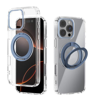 ABEEL MagSafe Q-LUCK Pivot Bracket Transparent Phone Case, For iPhone 16 Pro Max, For iPhone 16 Pro, For iPhone 16 Plus, For iPhone 16
