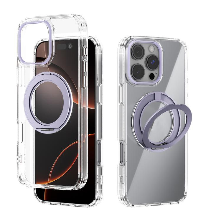 ABEEL MagSafe Q-LUCK Pivot Bracket Transparent Phone Case, For iPhone 16 Pro Max, For iPhone 16 Pro, For iPhone 16 Plus, For iPhone 16