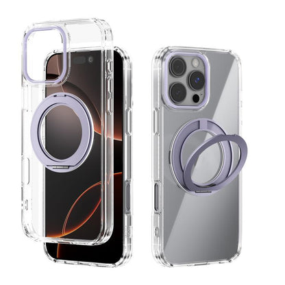 ABEEL MagSafe Q-LUCK Pivot Bracket Transparent Phone Case, For iPhone 16 Pro Max, For iPhone 16 Pro, For iPhone 16 Plus, For iPhone 16