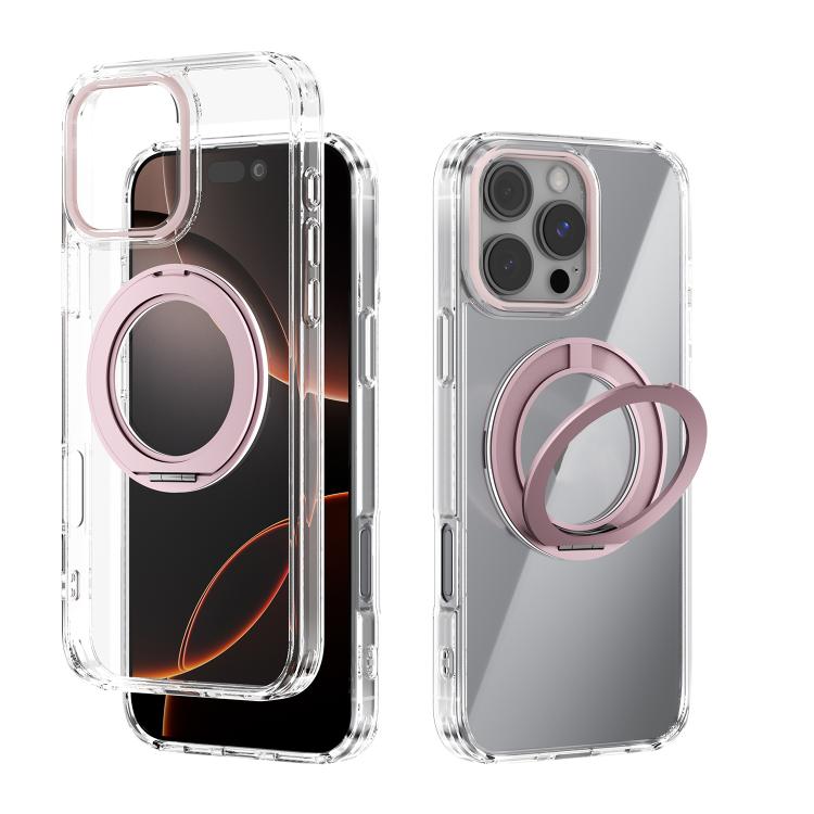ABEEL MagSafe Q-LUCK Pivot Bracket Transparent Phone Case, For iPhone 16 Pro Max, For iPhone 16 Pro, For iPhone 16 Plus, For iPhone 16