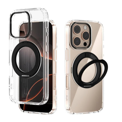 ABEEL MagSafe Q-LUCK Pivot Bracket Transparent Phone Case, For iPhone 16 Pro Max, For iPhone 16 Pro, For iPhone 16 Plus, For iPhone 16