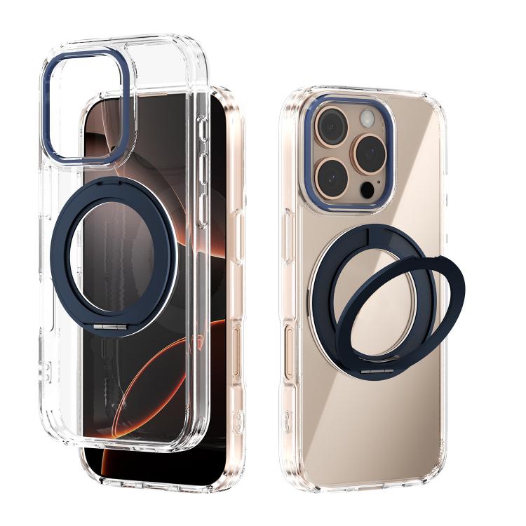 ABEEL MagSafe Q-LUCK Pivot Bracket Transparent Phone Case, For iPhone 16 Pro Max, For iPhone 16 Pro, For iPhone 16 Plus, For iPhone 16