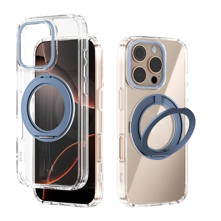 ABEEL MagSafe Q-LUCK Pivot Bracket Transparent Phone Case, For iPhone 16 Pro Max, For iPhone 16 Pro, For iPhone 16 Plus, For iPhone 16