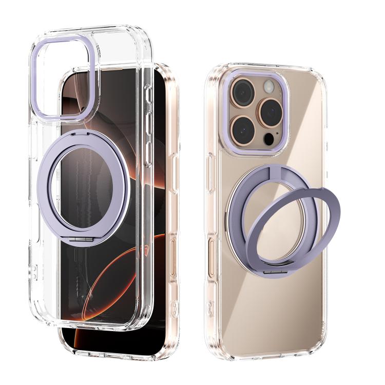 ABEEL MagSafe Q-LUCK Pivot Bracket Transparent Phone Case, For iPhone 16 Pro Max, For iPhone 16 Pro, For iPhone 16 Plus, For iPhone 16