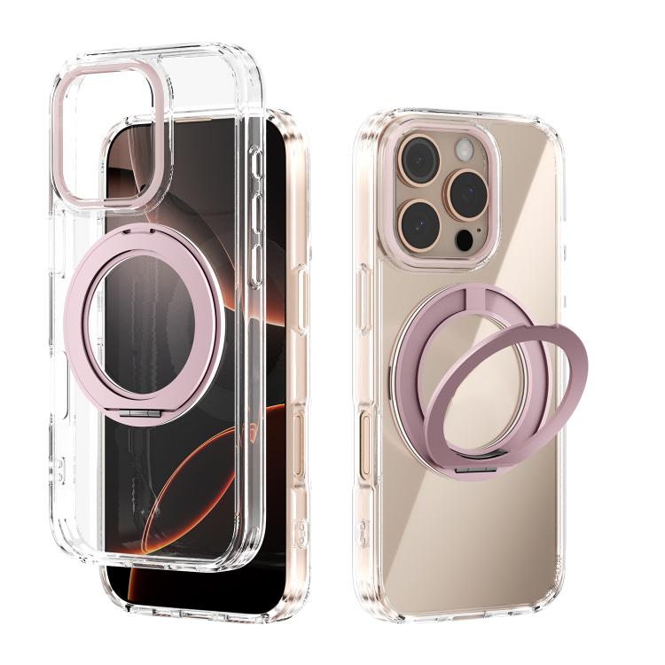 ABEEL MagSafe Q-LUCK Pivot Bracket Transparent Phone Case, For iPhone 16 Pro Max, For iPhone 16 Pro, For iPhone 16 Plus, For iPhone 16
