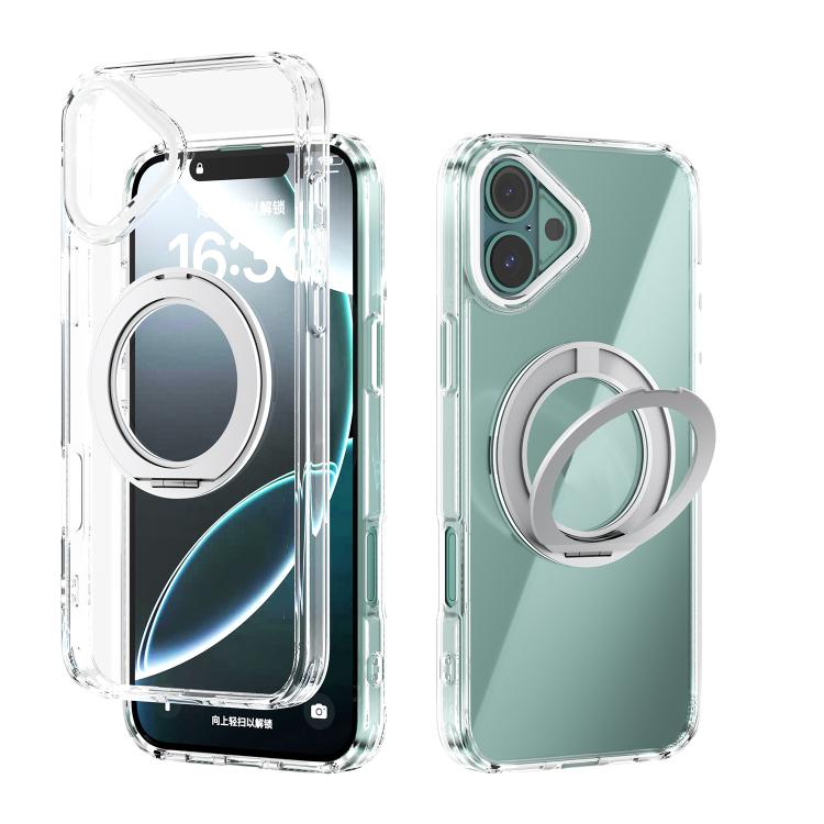 ABEEL MagSafe Q-LUCK Pivot Bracket Transparent Phone Case, For iPhone 16 Pro Max, For iPhone 16 Pro, For iPhone 16 Plus, For iPhone 16