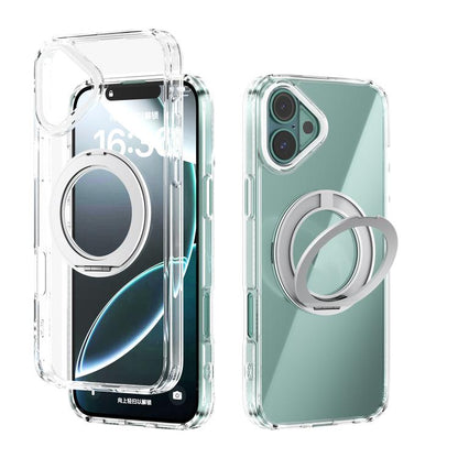 ABEEL MagSafe Q-LUCK Pivot Bracket Transparent Phone Case, For iPhone 16 Pro Max, For iPhone 16 Pro, For iPhone 16 Plus, For iPhone 16